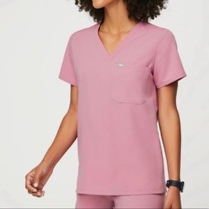 Figs Limited Edition Caterina One Pocket Scrub Top Chalk Pink